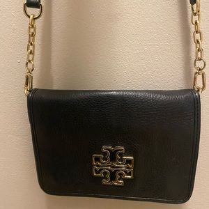 Tory Burch Black Pebbled Leather crossbody